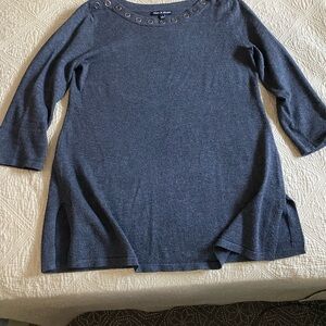 Stylish Dark Gray Tunic with Grommet Details